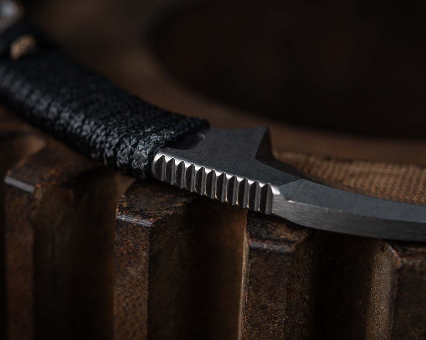 Bastinelli x Marcaida Pika Chisel Ground Stonewash Custom Wrapped w/ Bronze Menuki Dagger Snake