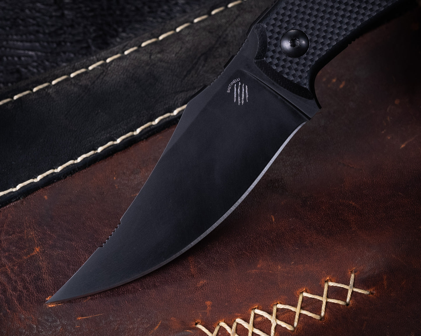 Bastinelli Mood Black Fixed Blade w/ Black PVD Blade