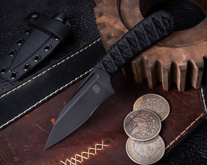 Bastinelli SIN Black PVD Fixed Blade w/ Custom Tsuka Wrap