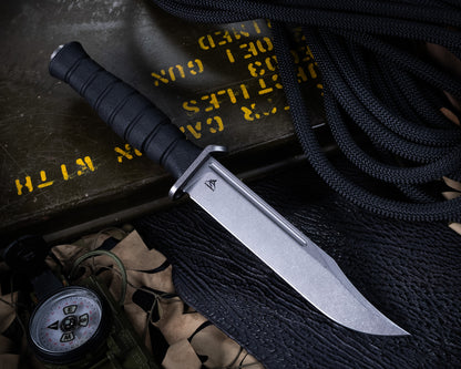 Defiant7 M320E Fixed Blade w/ Stonewashed Blade