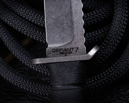 Defiant7 M320G Fixed Blade w/ Stonewashed Blade