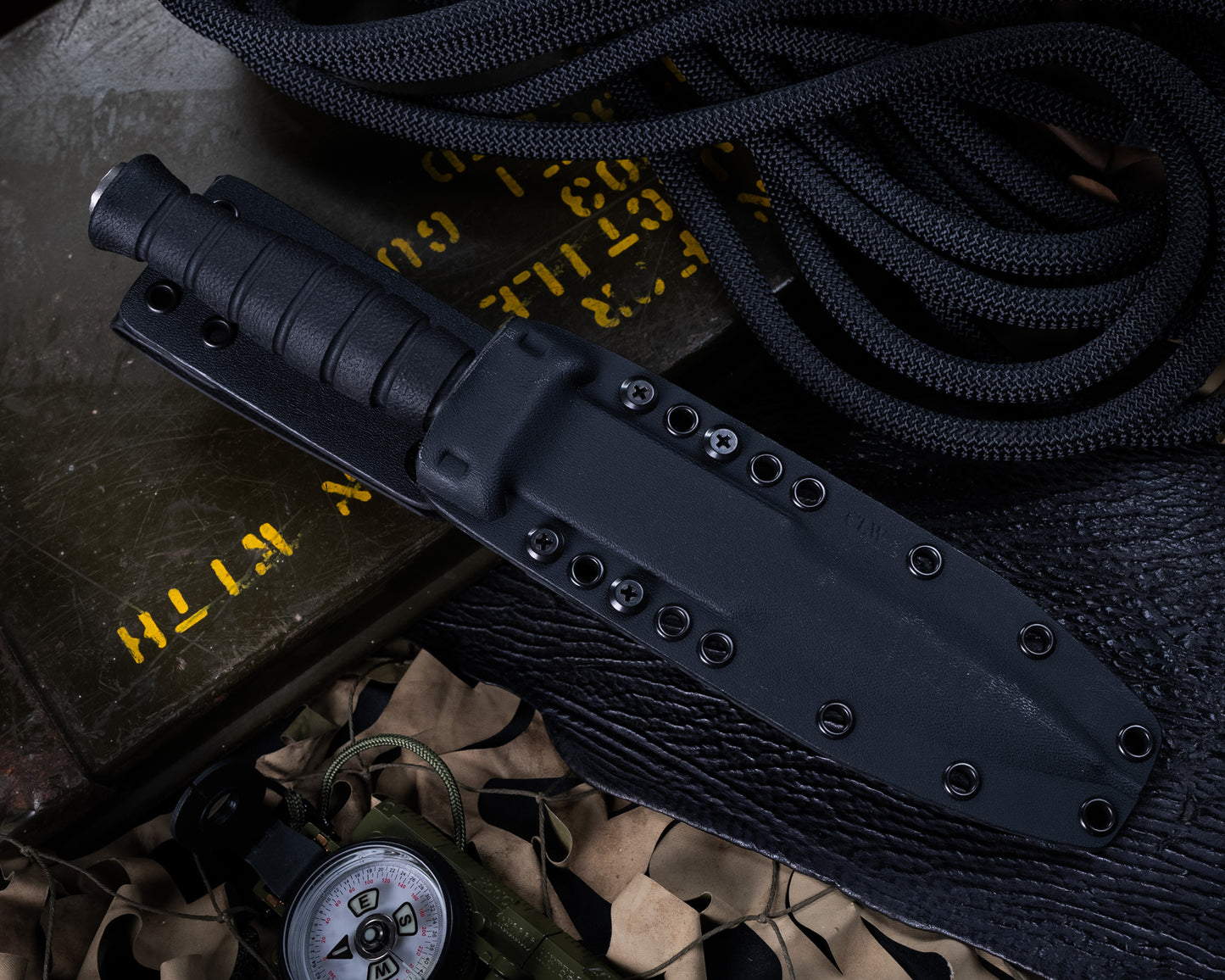 Defiant7 M320G Fixed Blade w/ Stonewashed Blade