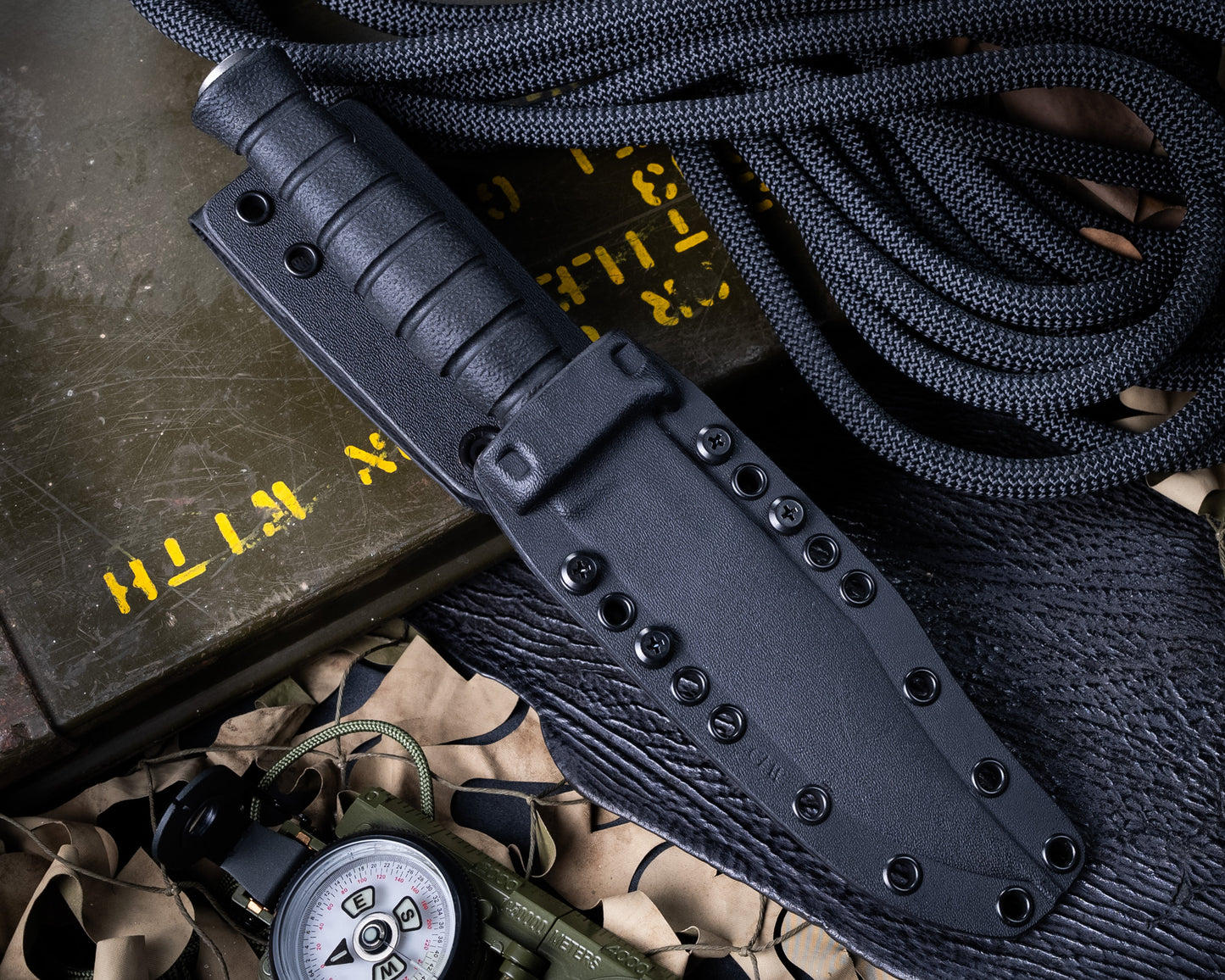 Defiant7 M320V Fixed Blade w/ Stonewash Blade