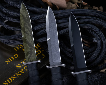 Defiant7 M320G Fixed Blade w/ Tiger Stripe Blade