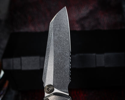 Microtech Marfione Select MSI Mini Ram-Lok Slab Finish Partial Serrated