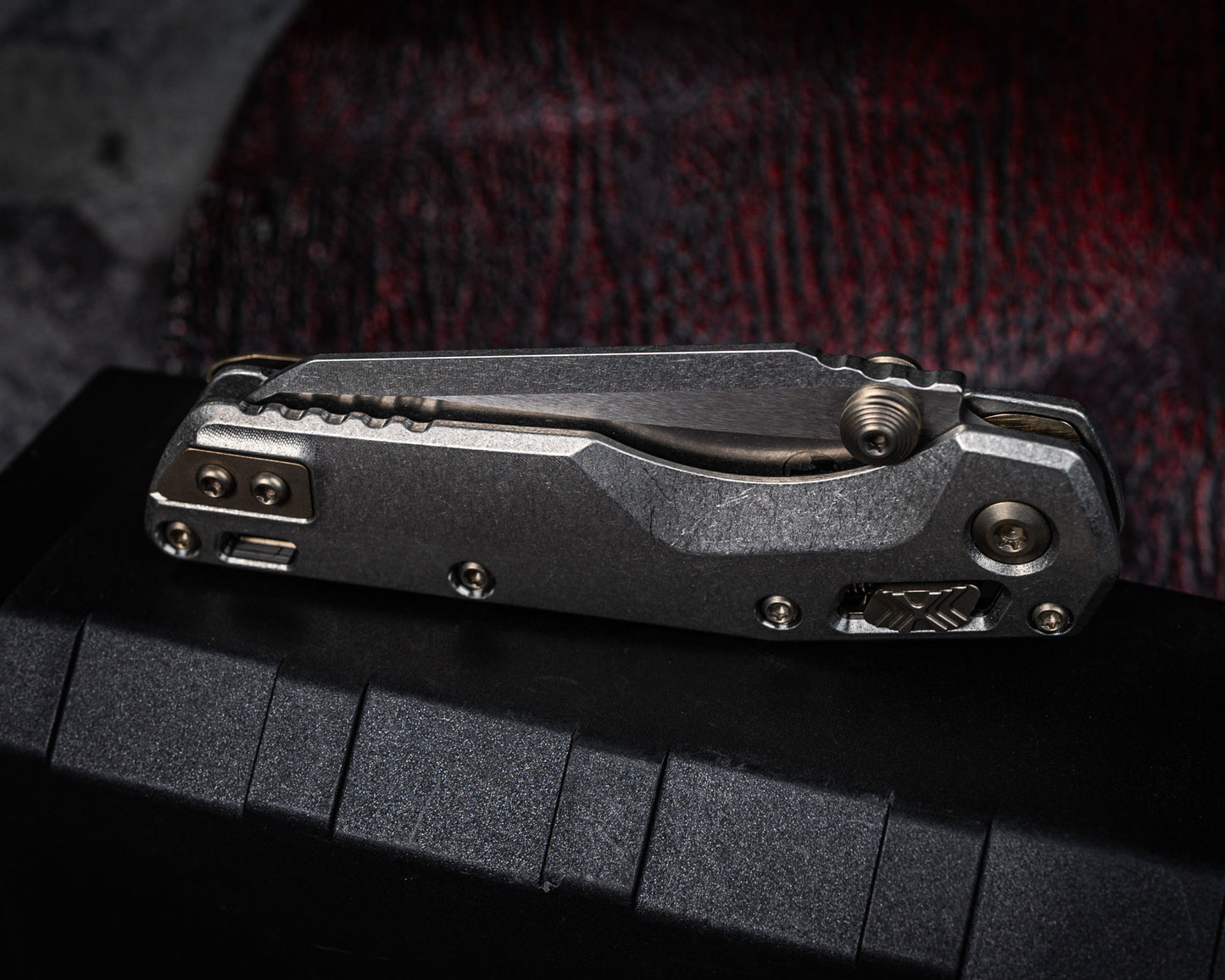 Microtech Marfione Select MSI Mini Ram-Lok Slab Finish Partial Serrated