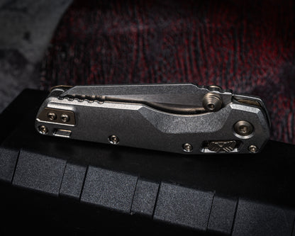 Microtech Marfione Select MSI Mini Ram-Lok Slab Finish Partial Serrated