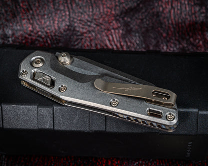 Microtech Marfione Select MSI Mini Ram-Lok Slab Finish Partial Serrated