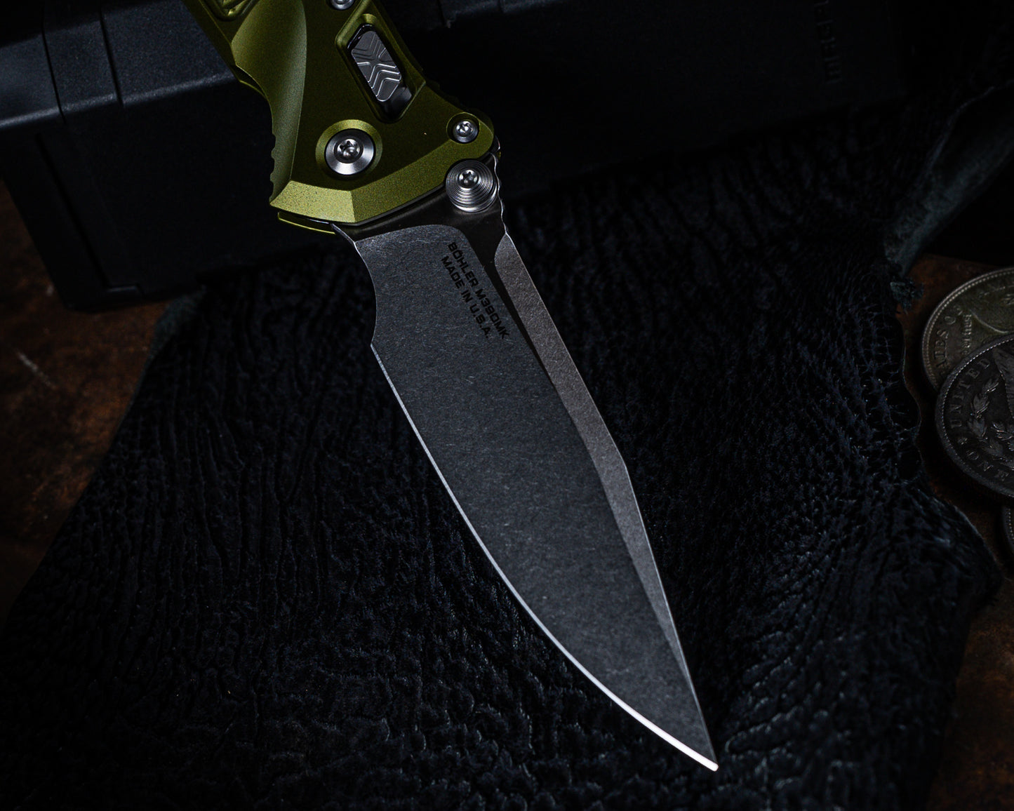 Microtech Socom Ram-Lok S/E Apocalyptic Frag Aluminium OD Green