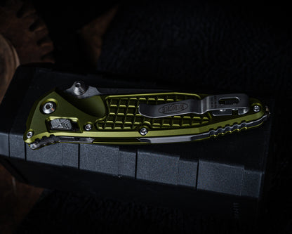 Microtech Socom Ram-Lok S/E Apocalyptic Frag Aluminium OD Green