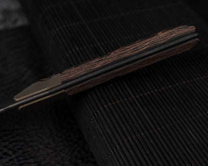 Microtech 4.2" Santoku Knife DLC Standard Titanium Bolster Live Wire Carbon Fiber Signature Series