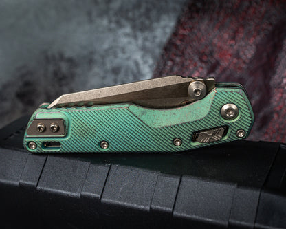 Microtech Marfione Select MSI Mini Ram-Lok Fluted Antique Green Standard w/ Bronzed Titanium