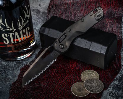 Microtech Marfione Select MSI Ram-Lok DLC Titanium Slab Side Full Serrated