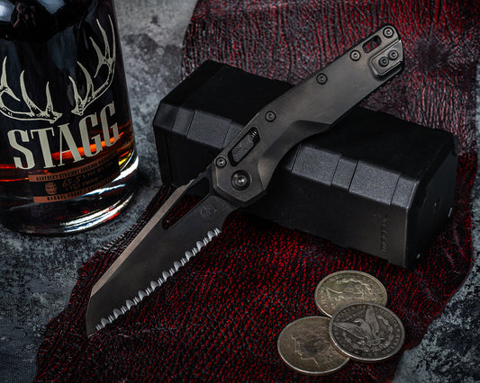 Microtech Marfione Select MSI Ram-Lok DLC Titanium Slab Side Full Serrated