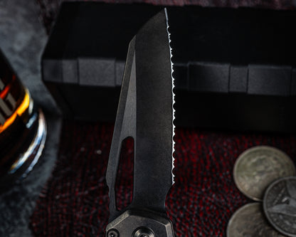Microtech Marfione Select MSI Ram-Lok DLC Titanium Slab Side Full Serrated
