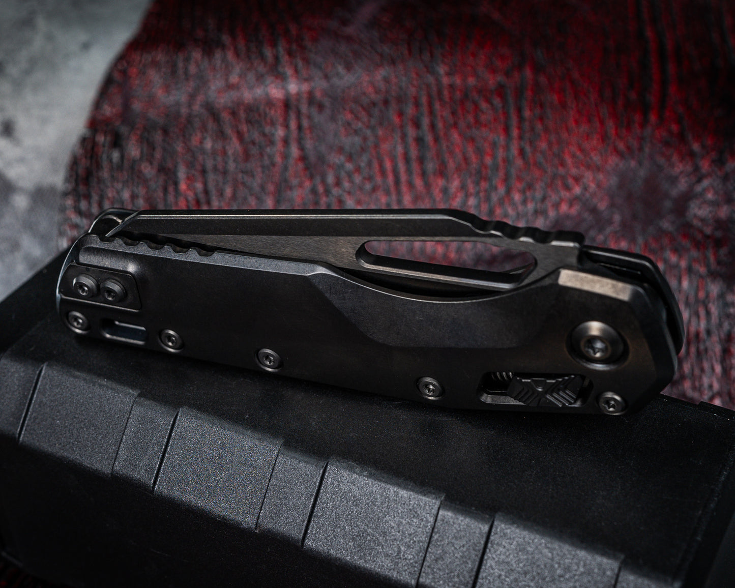 Microtech Marfione Select MSI Ram-Lok DLC Titanium Slab Side Full Serrated