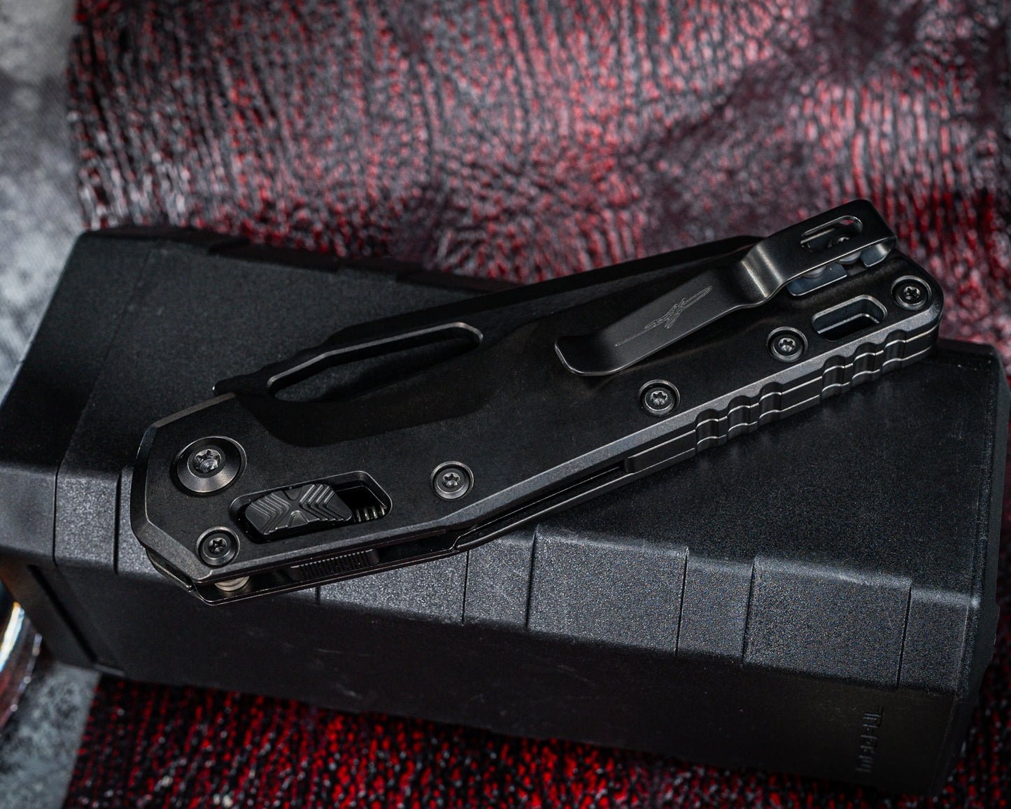 Microtech Marfione Select MSI Ram-Lok DLC Titanium Slab Side Full Serrated