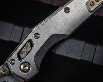 Microtech Marfione Select MSI Mini Ram-Lok Slab Finish Partial Serrated