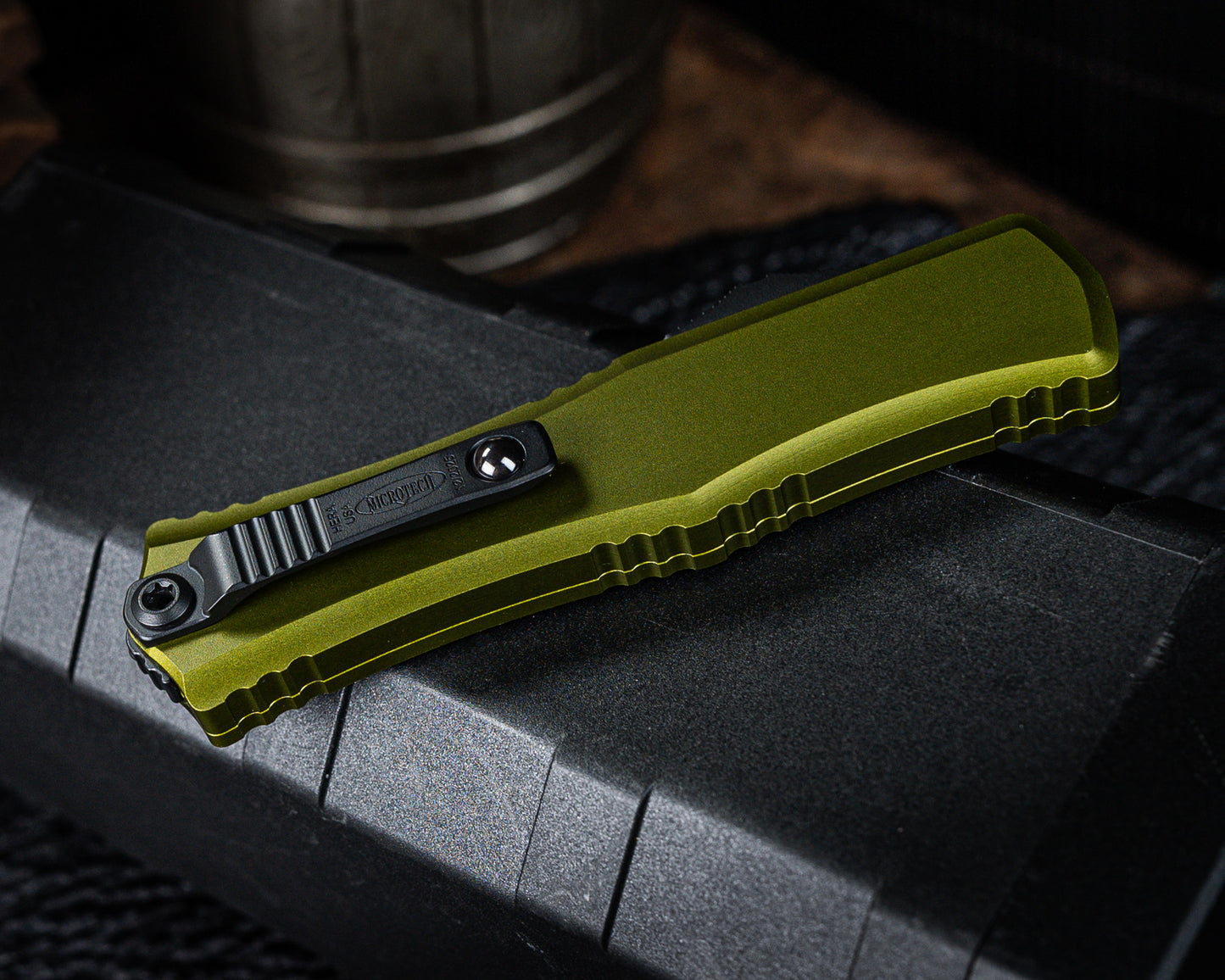 Microtech Hera II Mini Double Edge Black Standard OD Green