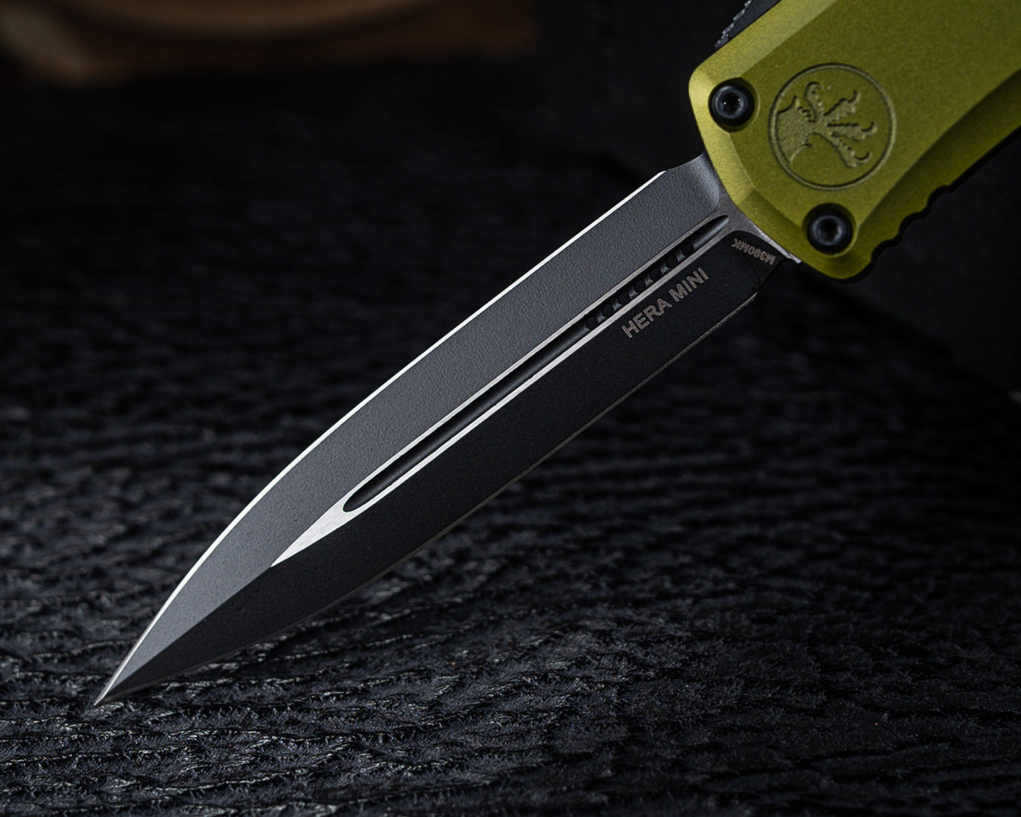 Microtech Hera II Mini Double Edge Black Standard OD Green