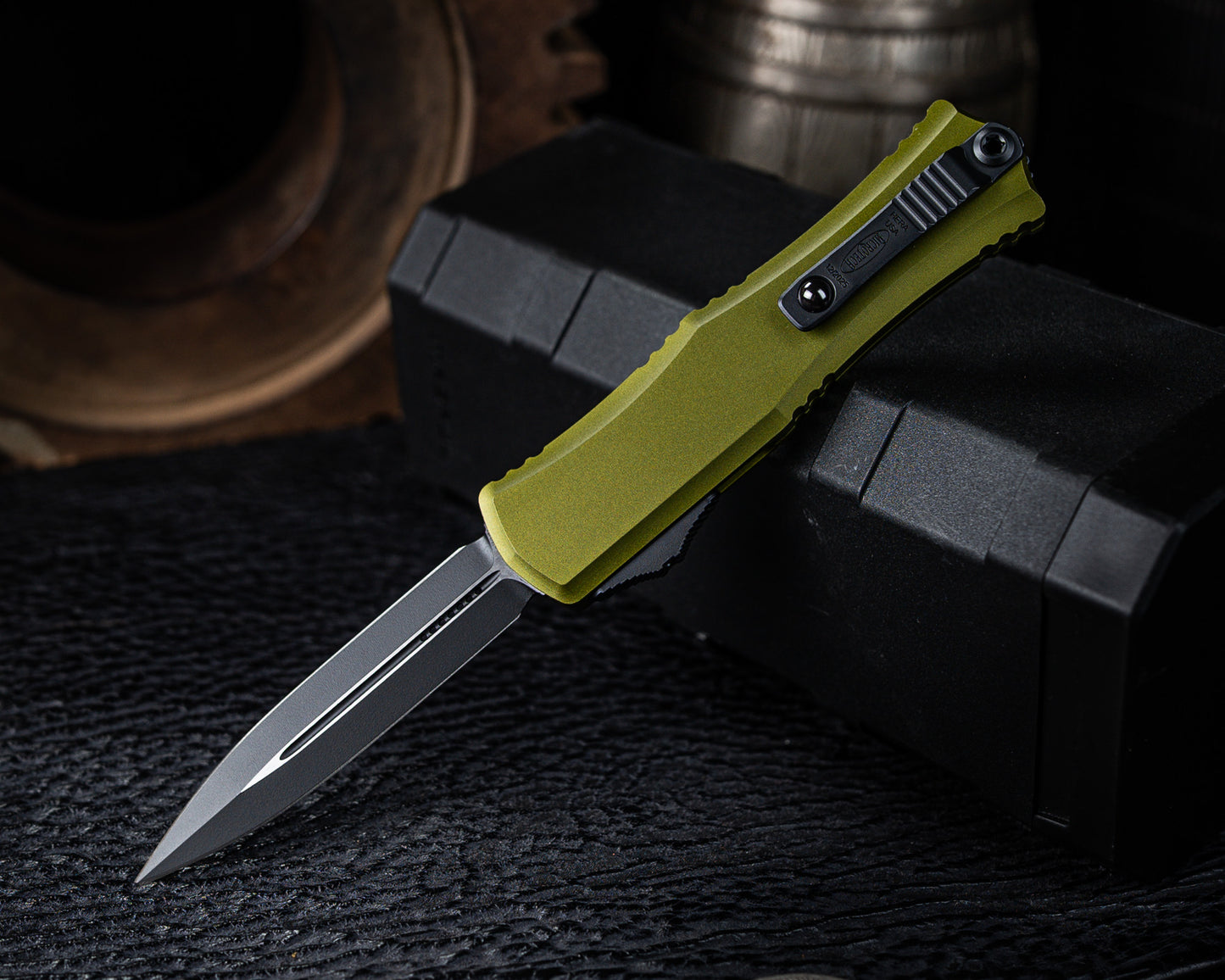 Microtech Hera II Mini Double Edge Black Standard OD Green