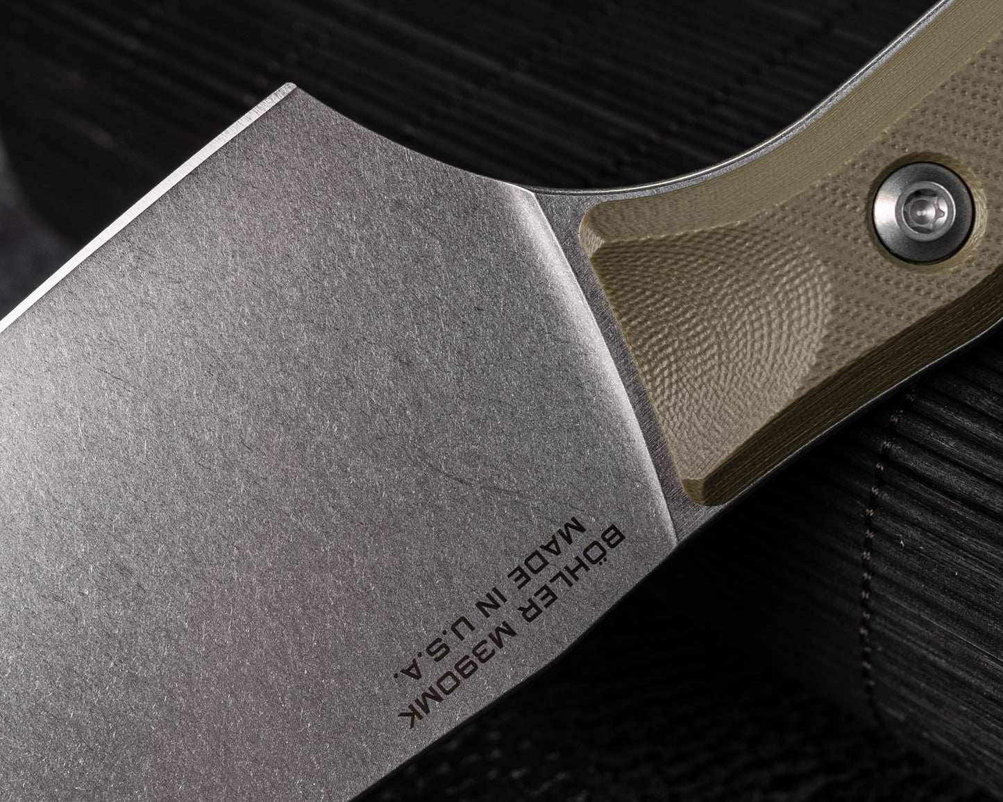 Microtech Knives 6" Santoku Knife Stonewash M390 OD Green G-10