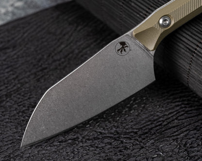 Microtech Knives 4.2" Santoku Knife Stonewash M390 OD Green G-10