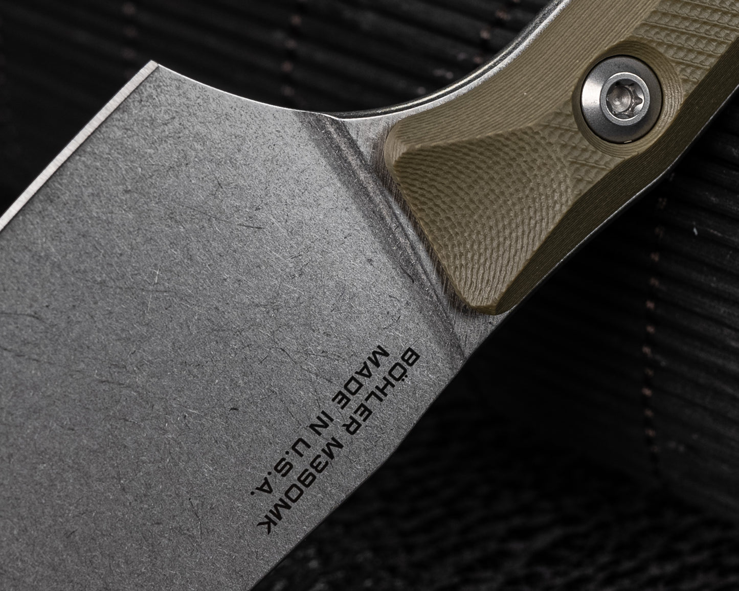 Microtech Knives 4.2" Santoku Knife Stonewash M390 OD Green G-10