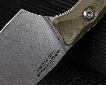 Microtech Knives 4.2" Santoku Knife Stonewash M390 OD Green G-10