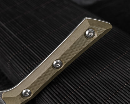 Microtech Knives 4.2" Santoku Knife Stonewash M390 OD Green G-10
