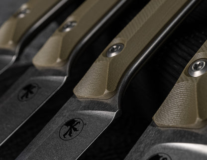 Microtech Knives Steak Knife Set Stonewash Standard 4.5" OD Green G-10 M390