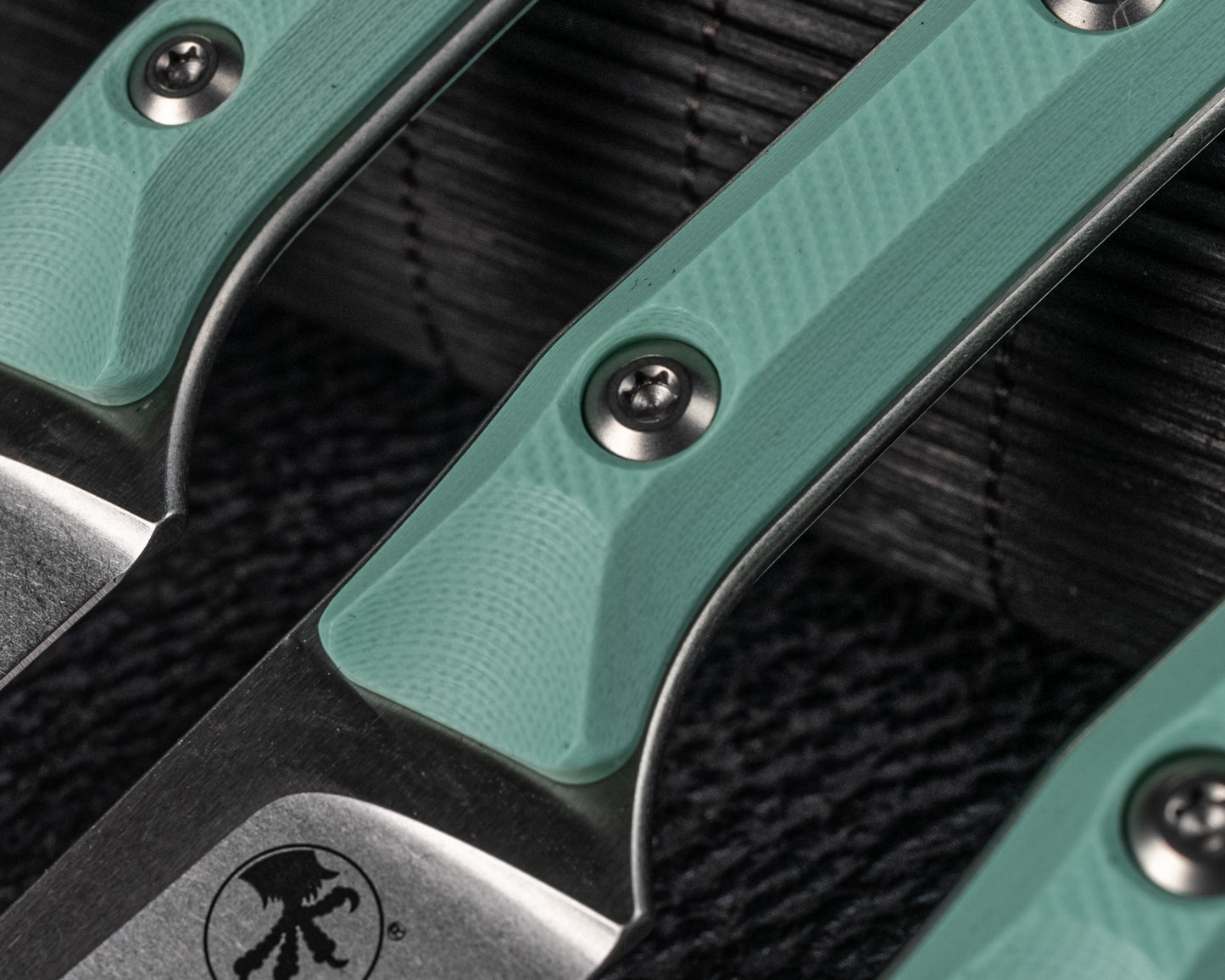 Microtech Knives Steak Knife Set Stonewash 4.5" Caribbean Blue G-10 M390