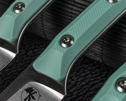 Microtech Knives Steak Knife Set Stonewash 4.5" Caribbean Blue G-10 M390
