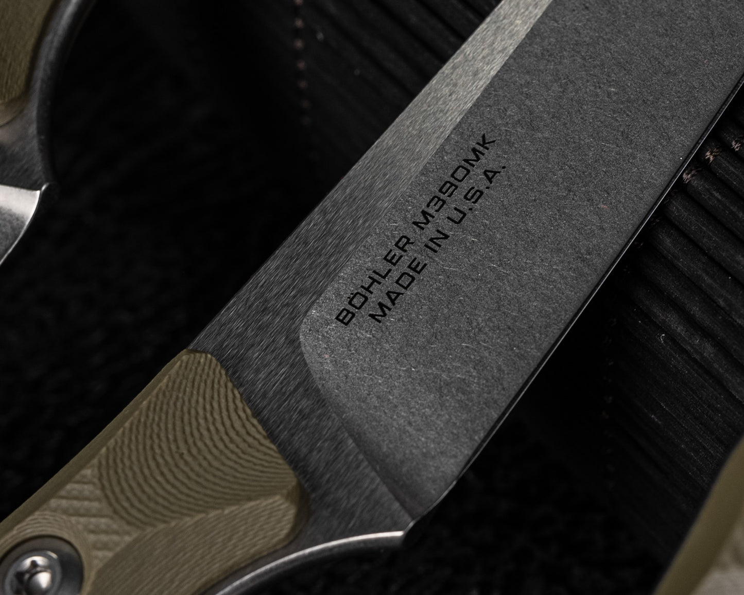 Microtech Knives Steak Knife Set Stonewash Standard 4.5" OD Green G-10 M390
