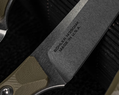 Microtech Knives Steak Knife Set Stonewash Standard 4.5" OD Green G-10 M390