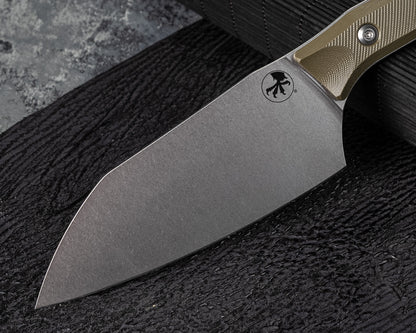 Microtech Knives 6" Santoku Knife Stonewash M390 OD Green G-10