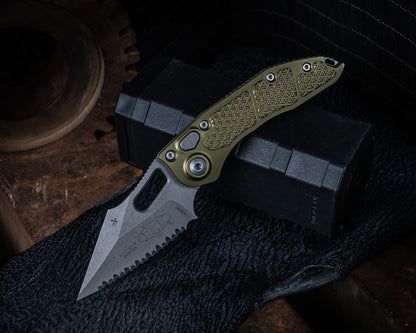 Stitch Auto Apocolyptic Full Serrate OD Green 3.75" Blade