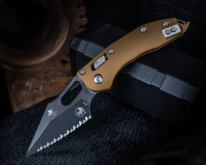 Stitch Ram-Lok Black Full Serrated Fluted Tan 3.75" Blade