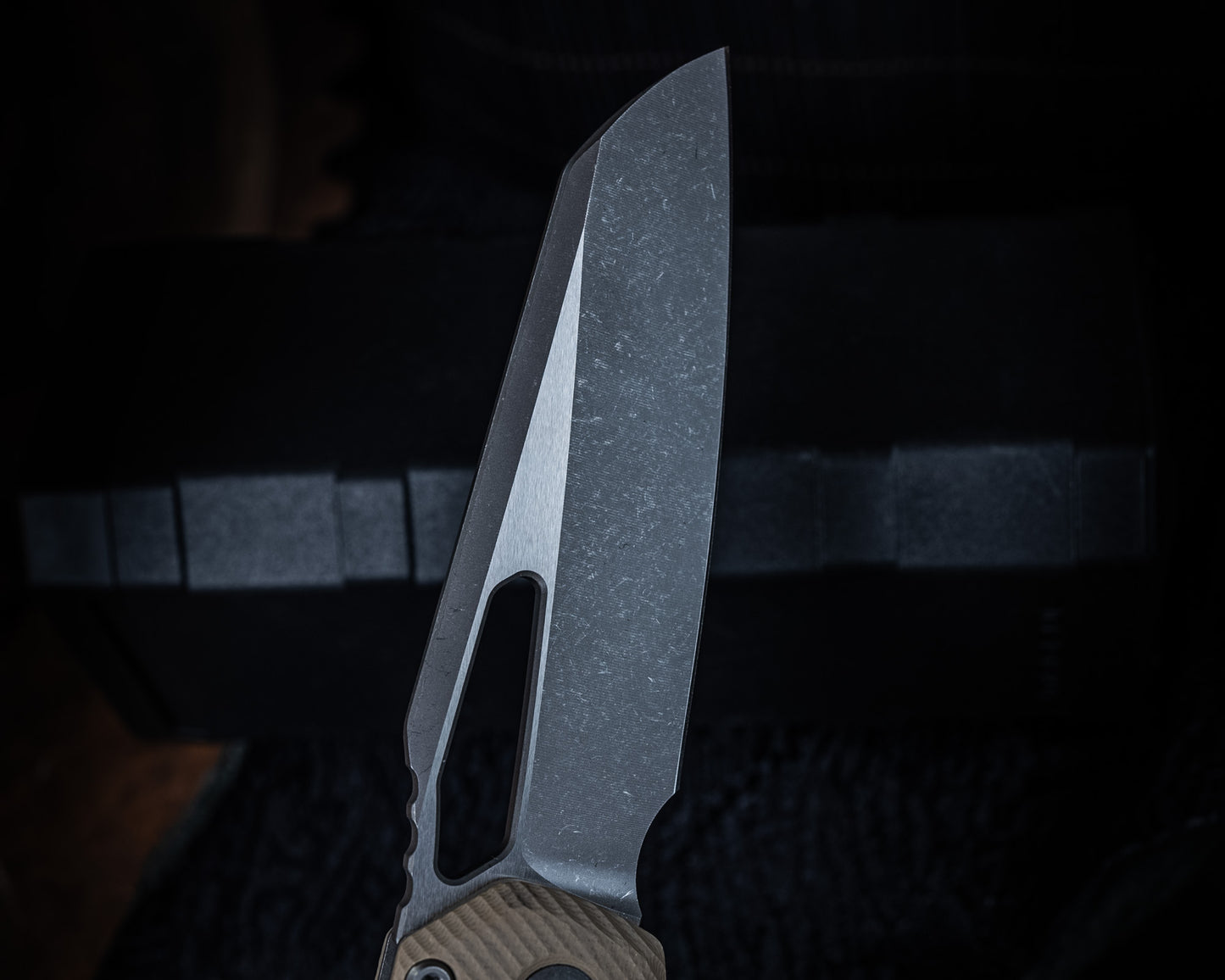 Microtech MSI Ram-LOK Manual Folder Fluted Tan G10 3.75" Apocalyptic Stonewash