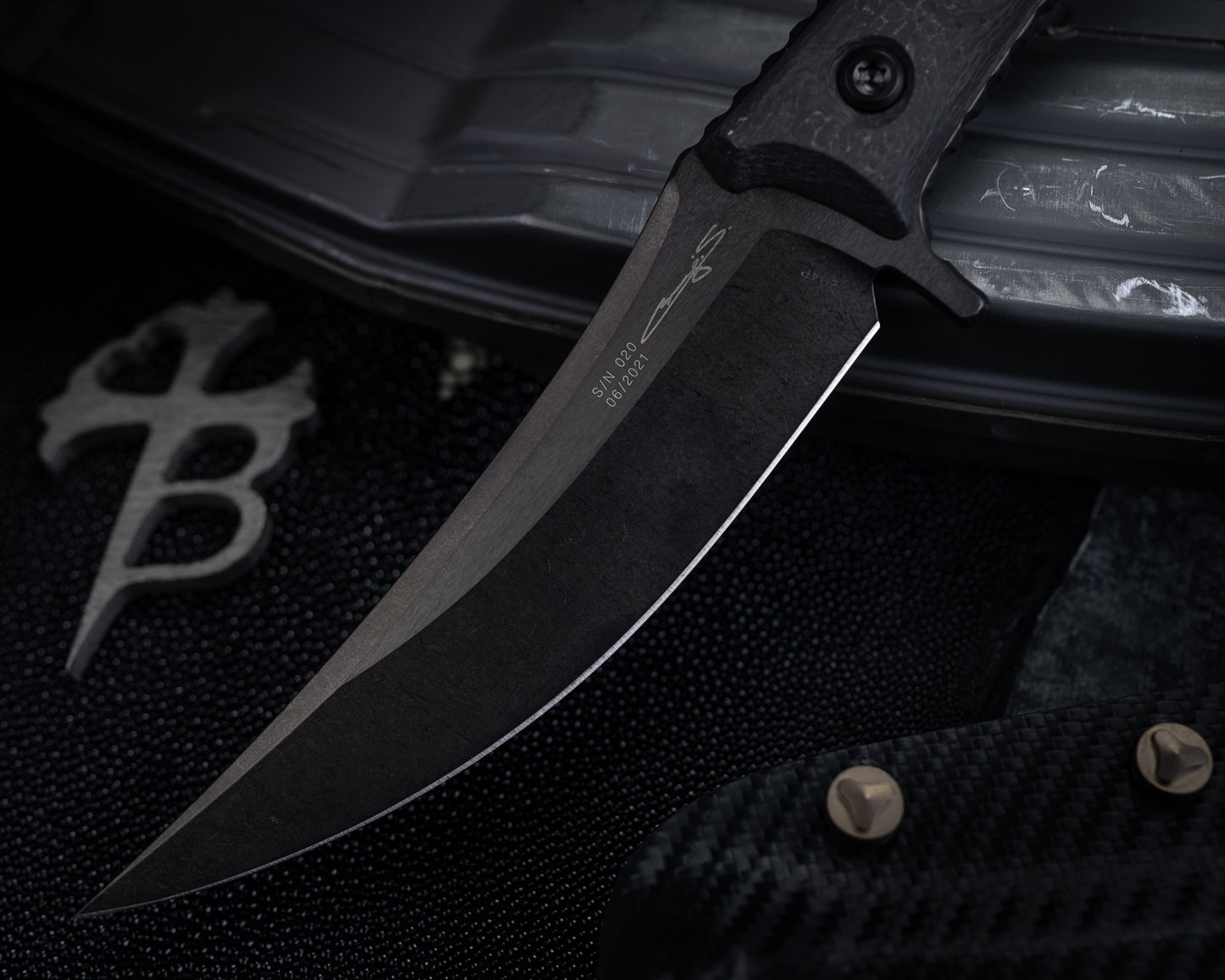 Microtech SBK Signature Series DLC 5" Blade w/ Carbon Fiber Handles
