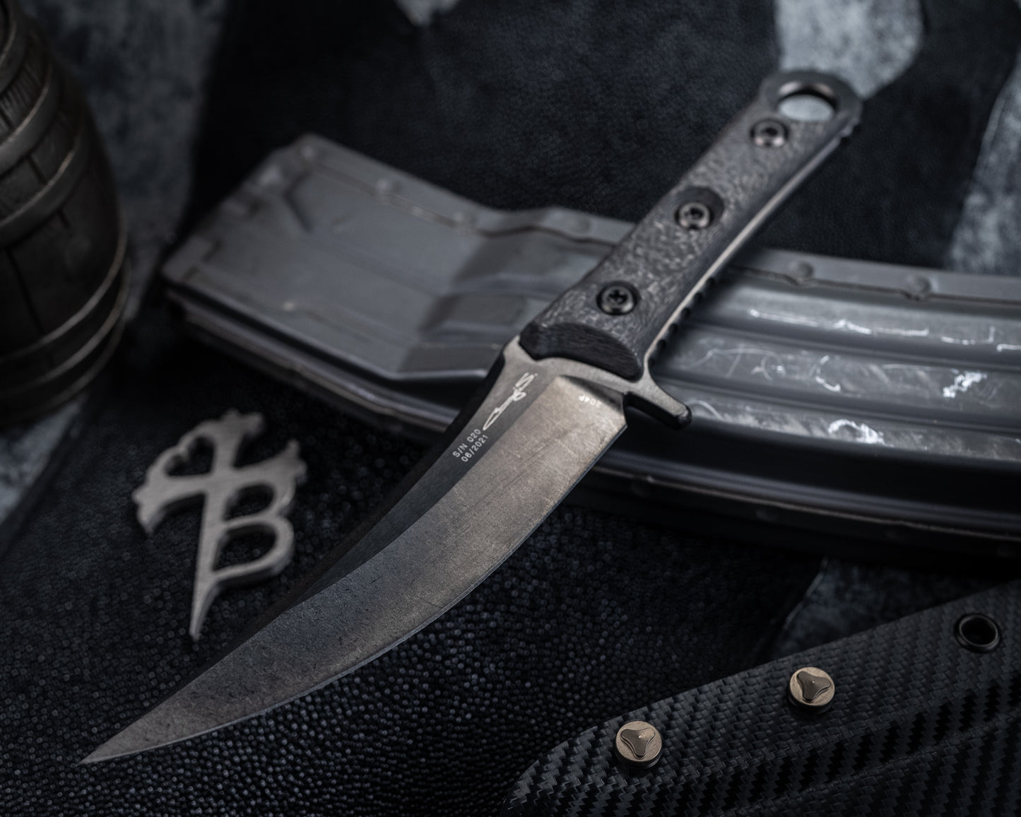 Microtech SBK Signature Series DLC 5" Blade w/ Carbon Fiber Handles